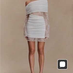 Elegant Off-Shoulder White Lace Dress